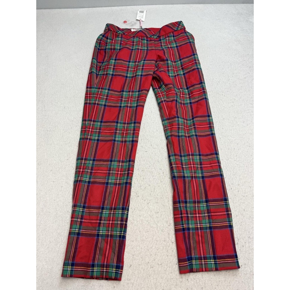 Vineyard Vines Dress Pants Womens 00 Red Plaid Jolly Cocktail Straight Leg